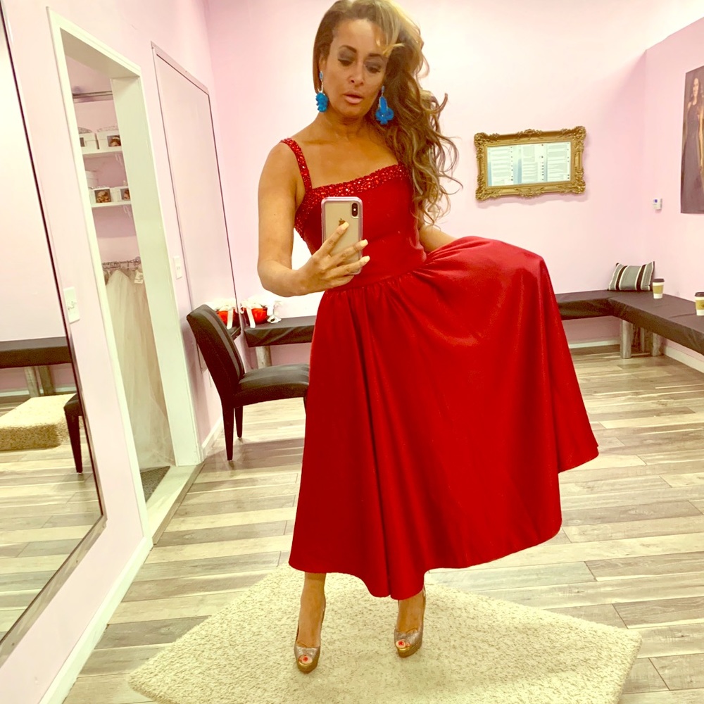 NEW WITH TAGS Rich RED dress! Sequin detail 🌹